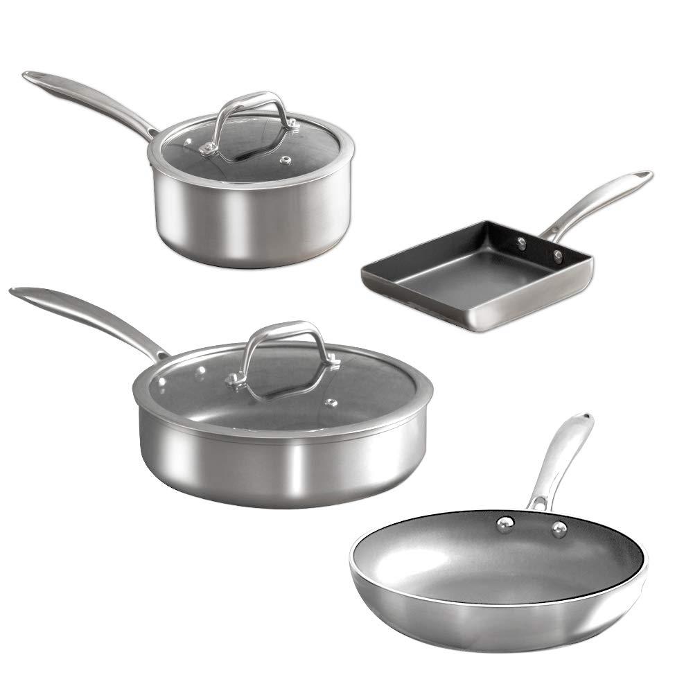 アイリスオーヤマ フライパン 鍋 6点セット 26 20 IH 対応 ダイヤモンドグレイス シルバー KITCHEN CHEF DG-SE6