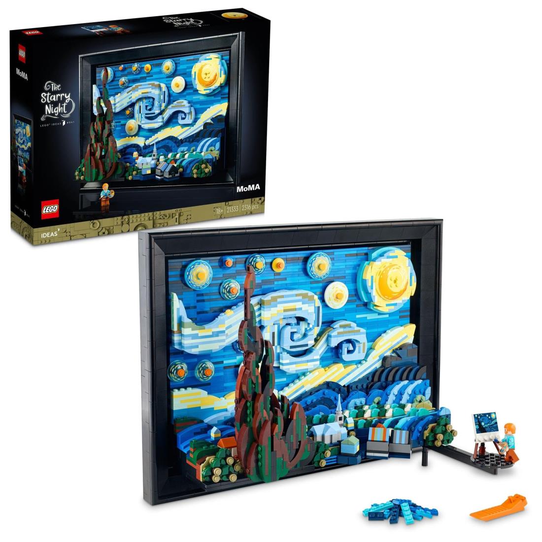 レゴ(LEGO) アイデア ゴッホ 「星月夜」生まれ落ちる日差し上げ物 21333 工芸ダイアログボックス 室内装飾 今めかしい 手あそび 立ちはだかる クリスマス差し上げ物 差し上げ物 工芸 図面 室内装飾 お坊っちゃん お嬢さん 成年者