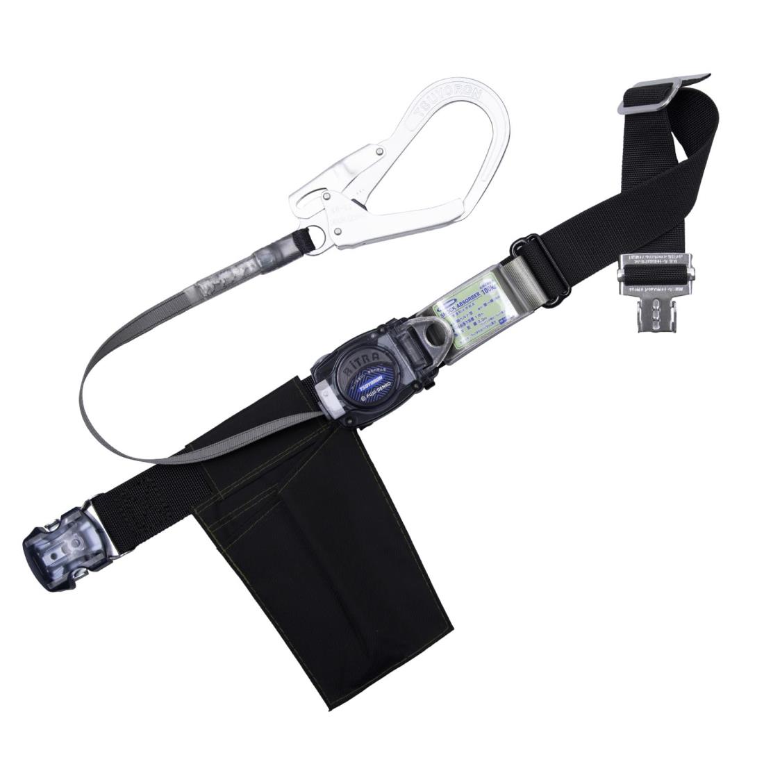 [藤井電工] 新規格 胴ベルト型 リトラ 巻取式 ブラック 黒 Mサイズ ベルト長さ 1200mm TB-RL-OT593-BLK-M 軽量アルミフック 着脱が容易なワンタッチバックル 日本製 墜落制止用器具 胴ベルト 安全帯 ツヨロン TSUYORON