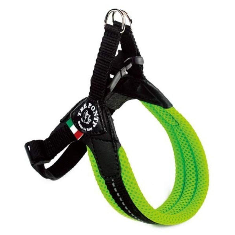 Tre Ponti (トレポンティ)Fibbia adjustable type SOFT MESH フィッビア ソフトメッシュ 調節可能 クッション性 通気性良し ハーネス 犬用 (LTP123) (3号, グリーン)