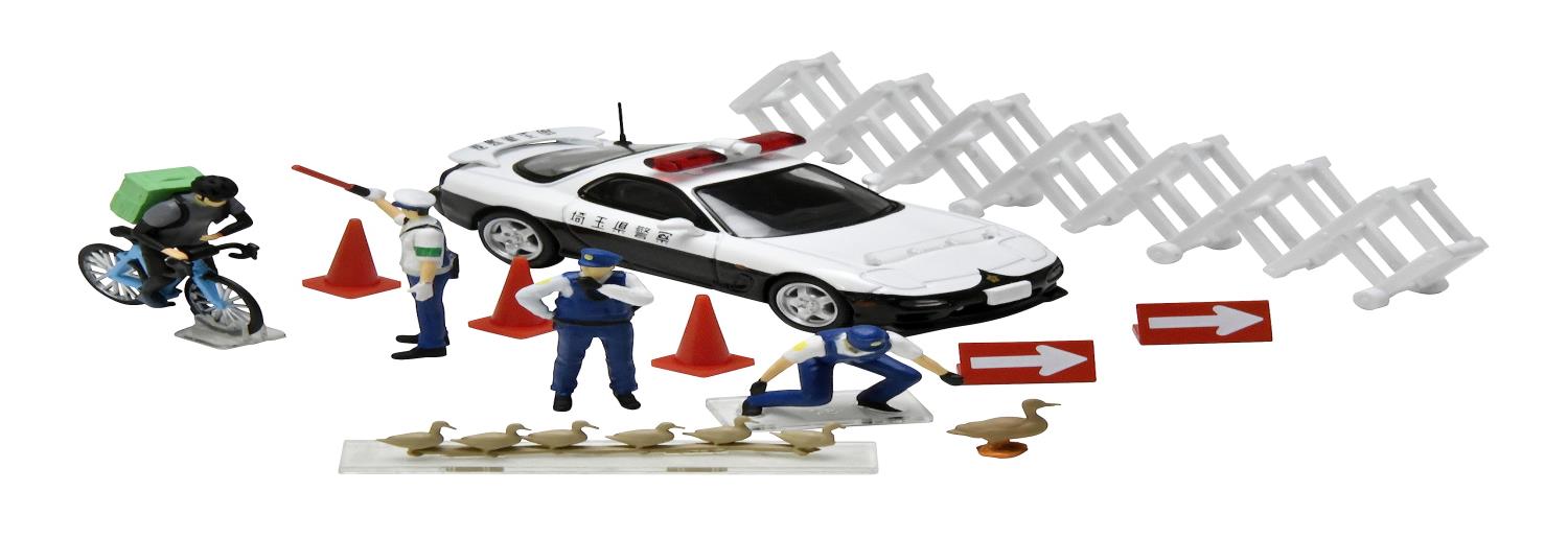トミーテック(TOMYTEC) ジオコレ64#カースナップ16b 警察2 ABS樹脂・PVC製 人形・小物 (塗装済、一部組立済) + ダイキャスト製ミニカー セット
