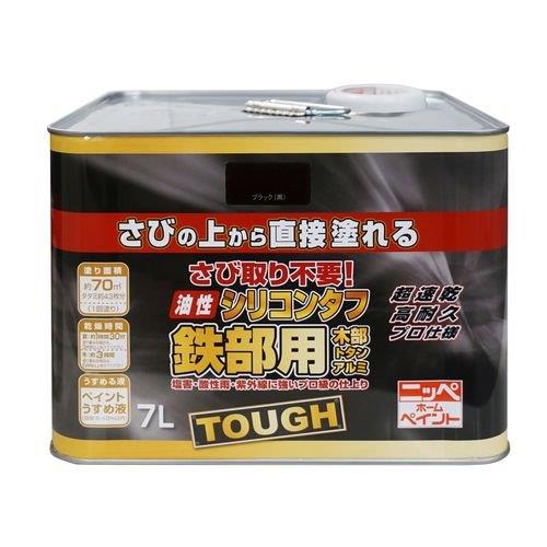 ニッペ(Nippe) 絵の具 絵の具 油性ケイ素樹脂手ごわい 7L 黒いこと(黒) 油性 つやあり 屋内外 日本製 4976124219351