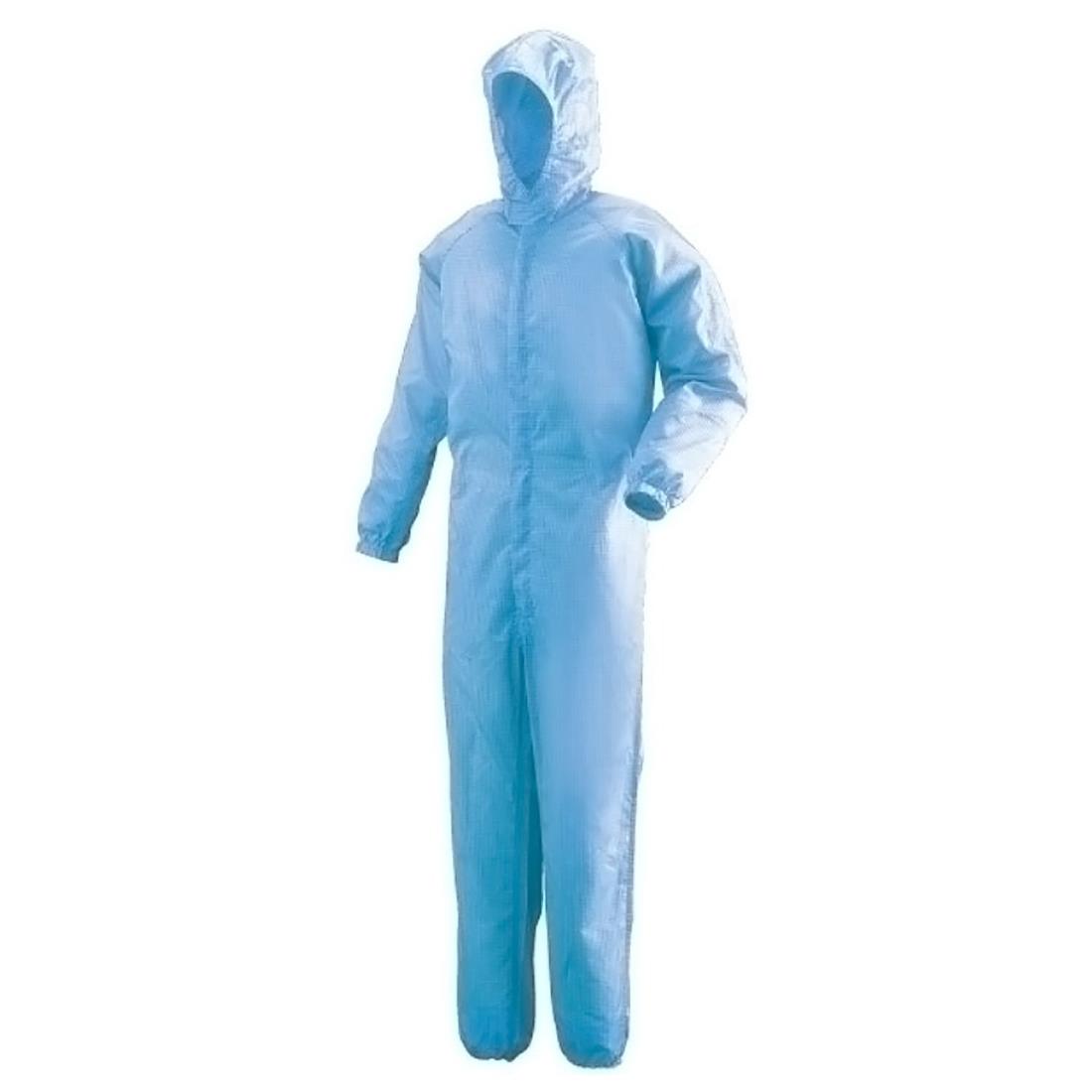 [ミドリ安全] 嚠喨たる御召しもの ボンネット一体型 嚠喨たる背広 男女兼用 制電 速乾 C1351B 青味 L