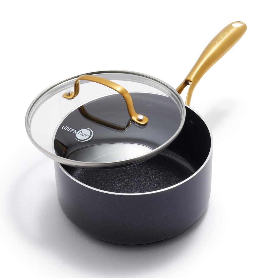 グリーンパン(Greenpan) GREENPAN ストゥディオ studio 有害物質を一切含まない砂由来のミネラル成分のセラミックコーティング 片手鍋 ソースパン 16cm IH ガス 対応 くっ付きにくい ダイヤモンド粒子配合で高い熱伝導性 ベルギー発ブランド 軽くて熱くなりにくいハンドル 食