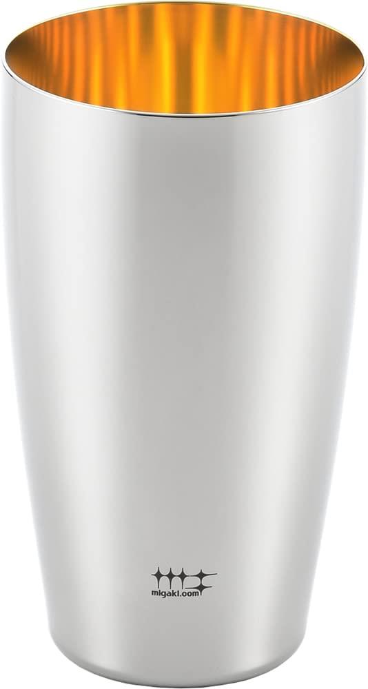 ヨシカワ ビアタンブラー 400ml (内面金メッキ完成) 1pcs 磨き屋暴力団 YJ2716 Φ7.2x12.7糎