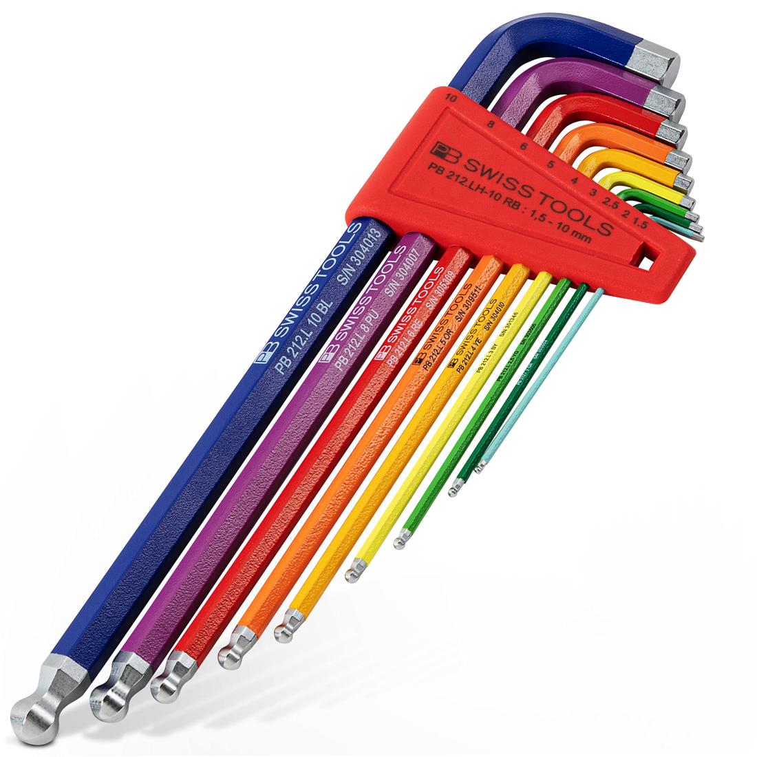 PB SWISS TOOLS 212LH-10RBCN どんぶり鉢付ロングレインボーレンチセット