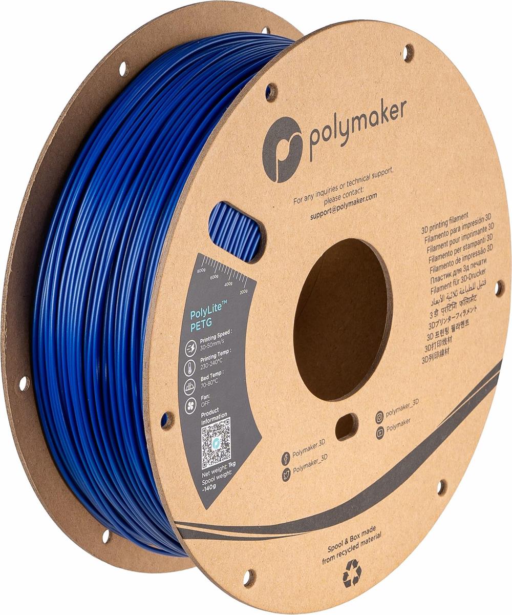 ポリメーカー(Polymaker)3Dプリンタ―用フィラメント PolyLite PETG 1.75mm径 1kg巻 ブルー