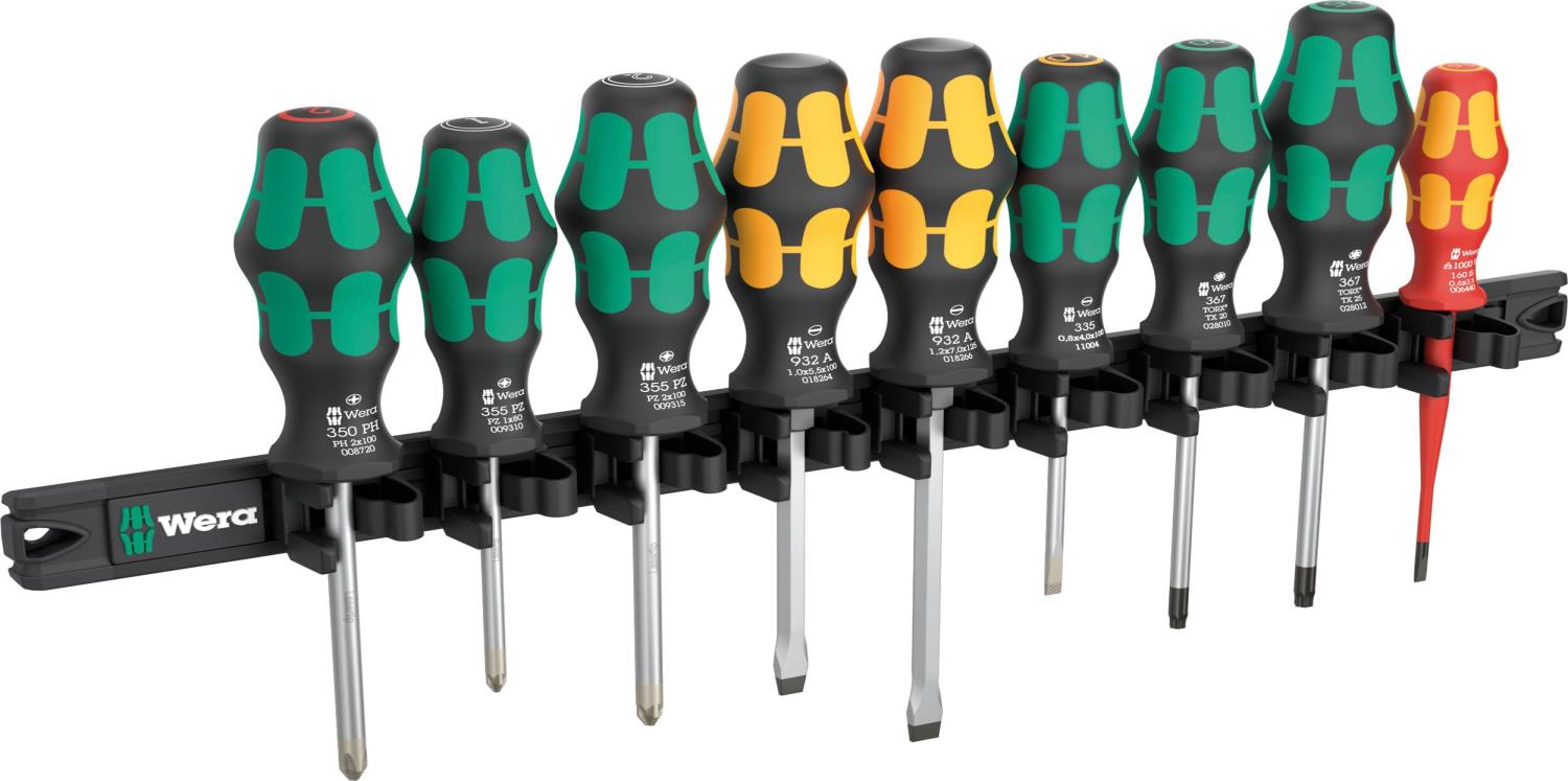 WERA ヴェラ 9本組 クラフトフォームハンドル ドライバーセット マグネットレール付き 051012|kai-shop 店