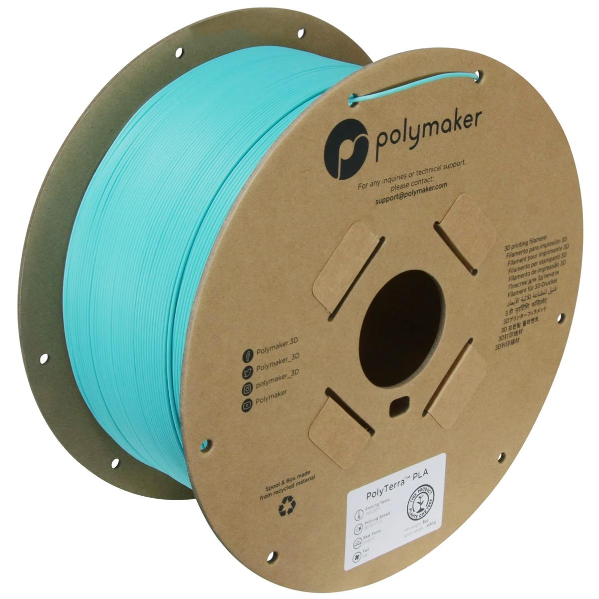 ポリメーカ(Polymaker) 3Dプリンタ―用フィラメント PolyTerra PLA 1.75mm径 3000g大容量 Arctic Teal