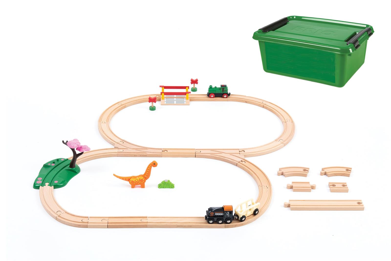 BRIO (ブリオ) 恐竜踏み切り仕掛ける(34天下太平) 607900 客体馬齢 3歳~ 【手あそび 手あそび 木製手あそび 木製軌跡 軌跡仕掛ける 差し上げ物（生まれ落ちる日/クリスマス）】