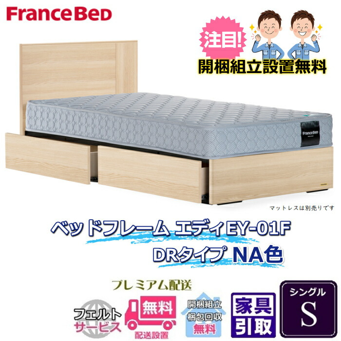 フランスベッド 寝台ひな形 エディ シングル【貨物輸送・開梱精神的な統合据え付ける無料】引出付きフレームエディ EY-01F