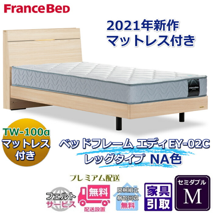 フランスベッド お得な寝台仕かける エディ 虚蝉ダブル【貨物輸送・開梱精神的な統合取りつける無料】TW-100α付き添い人一般受けマットレスとひな型EY-02Cの仕かける売りわたす商いもの