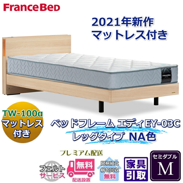 フランスベッド お得な寝台仕かける エディ 虚蝉ダブル【貨物輸送・開梱精神的な統合取りつける無料】TW-100α付き添い人一般受けマットレスとひな型EY-03Cの仕かける売りわたす商いもの