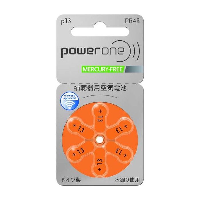 【楽天市場】【即日出荷】パワーワン/補聴器電池/補聴器用空気電池/補聴器/電池/デジタル補聴器各社対応/ドイツ製/ PR48(13) 6粒入り ...
