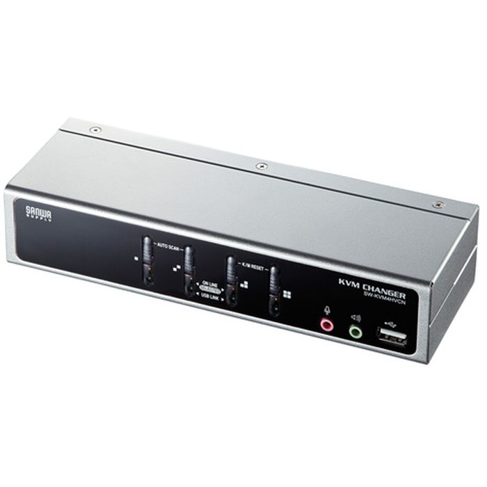 【沖縄・離島配送不可】【代引不可】エミュレーション機能搭載 USB・PS/2コンソール両対応パソコン自動切替器（4：1） サンワサプライ SW-KVM4HVCN