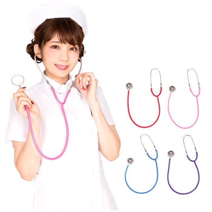 カラー聴診器 聴診器 ちょうしんき コスプレ小物 コスプレグッズ おもちゃ 小物 ナース ドクター 医者 ナースコスプレ 小道具 カラー 色 クリアストーン CSCHO-1001画像
