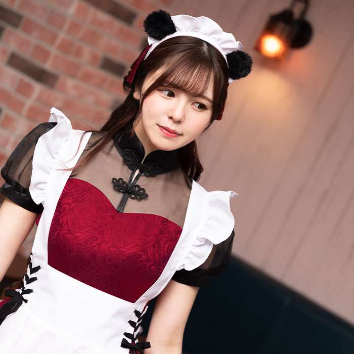 パンダチャイナメイド メイド服 メイドコスプレ メイドさん ミニ丈 パンダ かわいい コスプレ コスチューム 衣装 仮装 変装 クリアストーン Mydrap Com