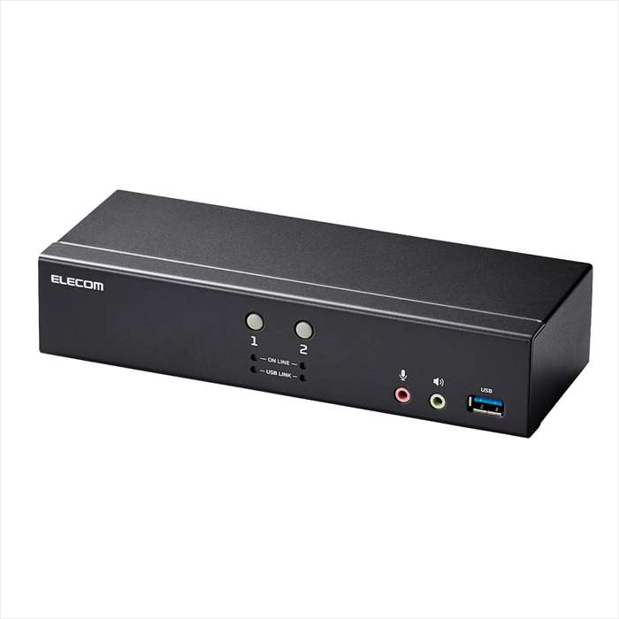 【沖縄・離島配送不可】【代引不可】切替器 パソコン切替器 KVM DP・2ポート 2台切替 エレコム KVM-NDUS2