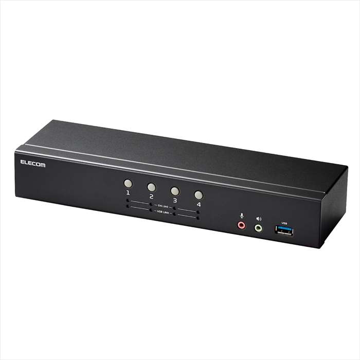 【沖縄・離島配送不可】【代引不可】切替器 パソコン切替器 KVM DP・4ポート エレコム KVM-NDUS4