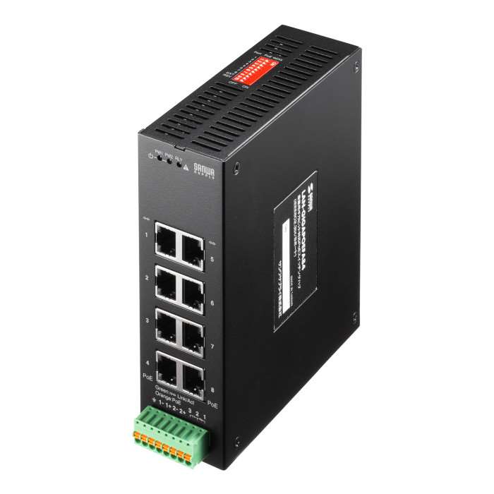 【沖縄・離島配送不可】【代引不可】産業用ギガビット対応PoEスイッチングハブ IEEE802.3bt 8ポート 静音 サンワサプライ LAN-GIGAPOEFA84