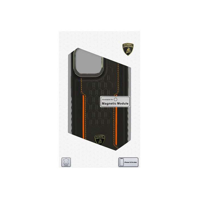 ランボルギーニ iPhone14 Pro Max用 本革 背面ケース エアージェイ LB-TPUPCMIP14PM-RE/D1- OE