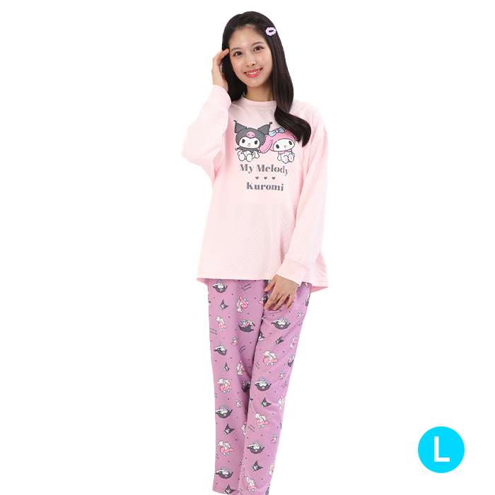 ドリーミーマイメロディ×クロミセットアップパジャマ PK×PP Lサイズ レディースサイズ サザック SAN-1975L_PKxPP