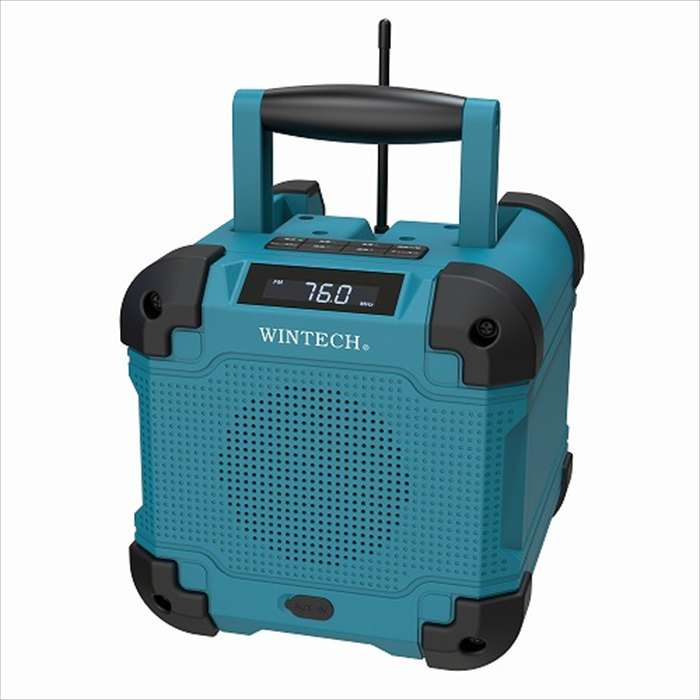 【沖縄・離島配送不可】防滴防塵現場ラジオ Bluetooth対応 AM/FMラジオ WINTECH GBR-6EBT