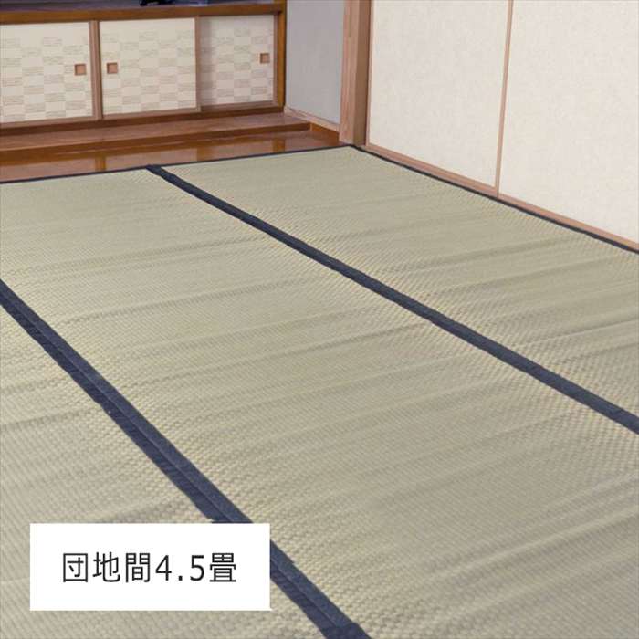 【沖縄・離島配送不可】【代引不可】城山 ヒバ 団地 四方 縁・１７ 団地間4．5畳255×255cmい草カーペット い草ラグ IKEHIKO 1400261011402