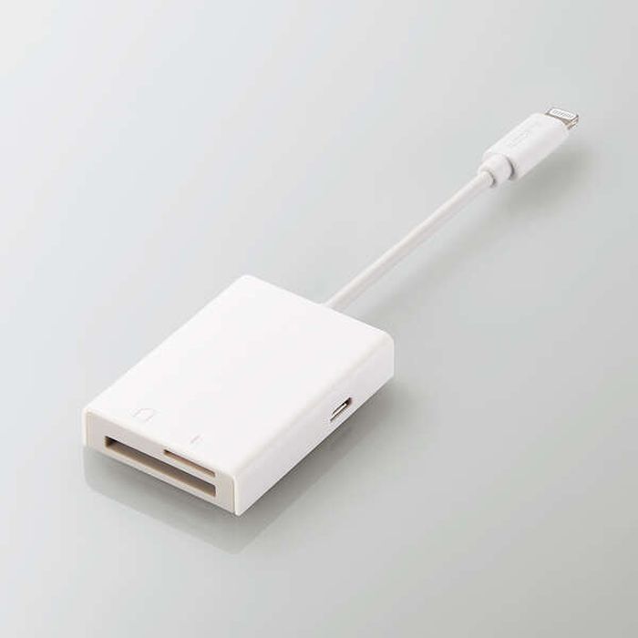 【代引不可】Lightning歌留多愛読者 Lightning繋ぎ積み上げる 第八芸術 快い音 画像 見聞移らす iPhone iPad パウダーコンパクト 助けになる 白いこと エレコム MR-LC201WH