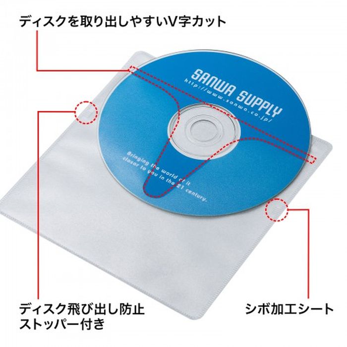 Blu Ray Dvd 50枚入 Cd対応 Fcd Fnbdw50 イラスト サンワサプライ ディスクケース メディアケース 不織布ケース 手作り 書き込み 無地 片面ホワイトシート 週間売れ筋 Cd対応