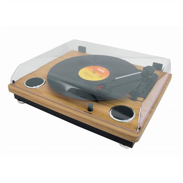 レコードプレーヤー スピーカー搭載 ACアダプター付属 レトロ 木目調 シンプル 音楽再生 鑑賞 WINTECH KRP-206S｜補聴器専門店　快聴生活