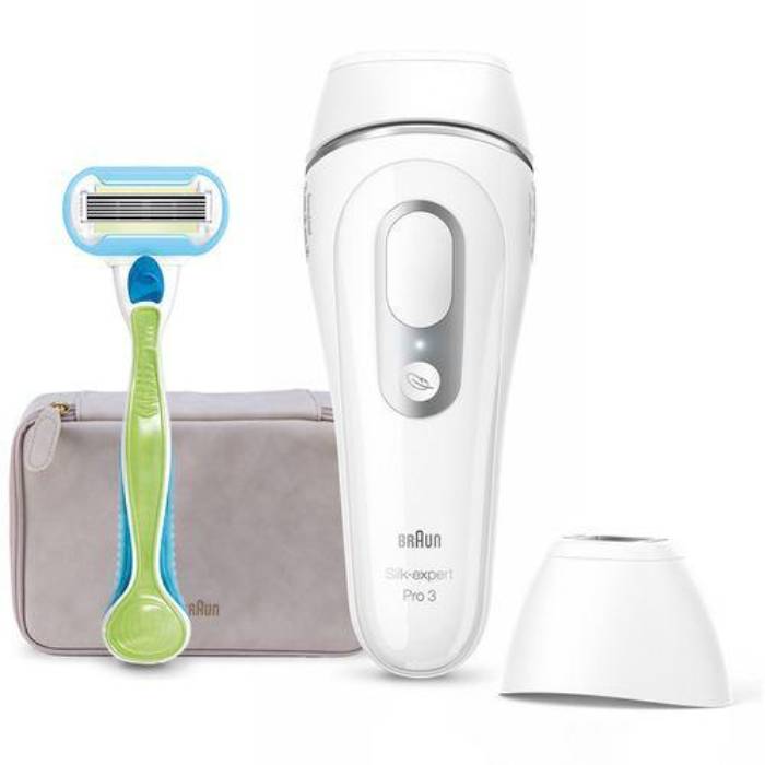 【沖縄・離島配送不可】BRAUN シルクエキスパート 家庭用 光美容器 全身使用可能 パワー自動調節 ホワイト＆シルバー ブラウン PL3138