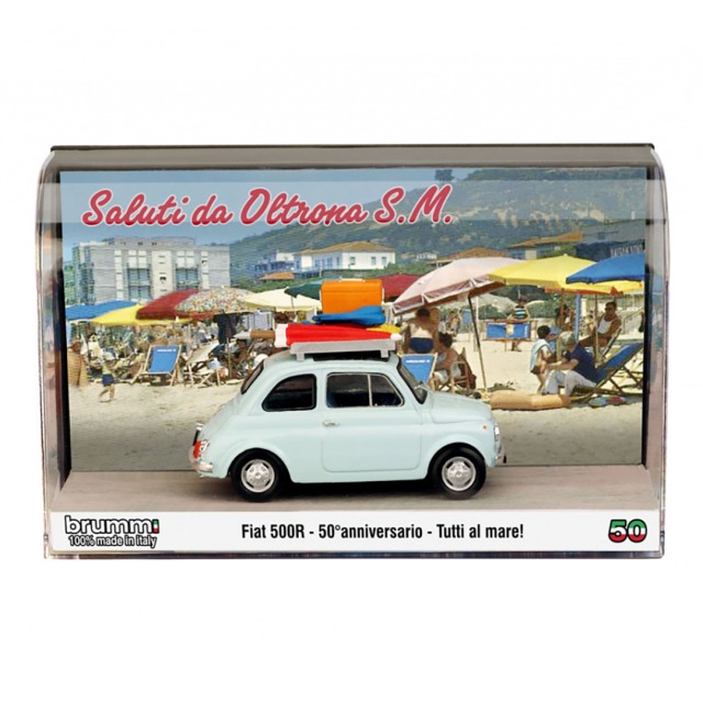 【沖縄・離島配送不可】BRUMM 1/43 フィアット 500R 1972 1972-2022 50周年記念 グリーティング フロム オルトローナ･ディ･サン･マメッテ 模型 ミニカー S2209