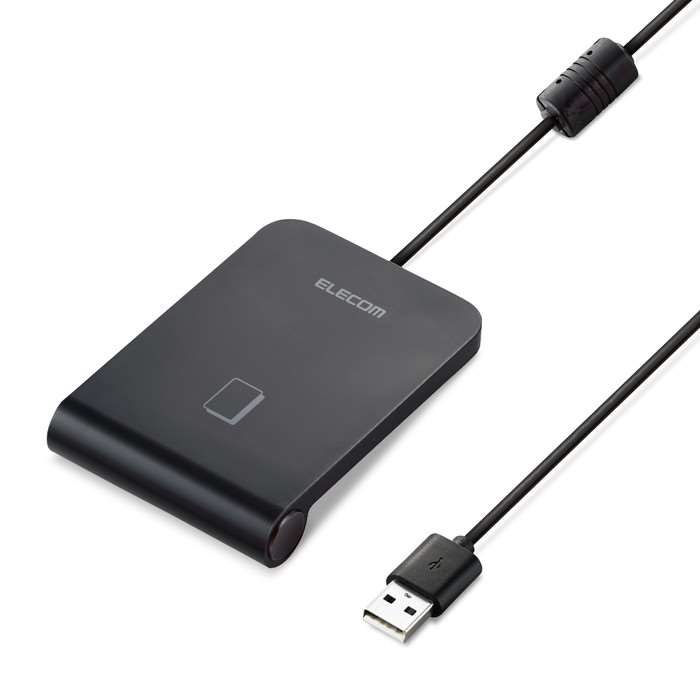 【代引不可】ICカードリーダー 非接触 マイナンバーカード 確定申告 Felica、Mifareカード 対応 直付け ケーブル1m ブラック USB 公的個人認証 Windows macOS エレコム MR-ICA001BK