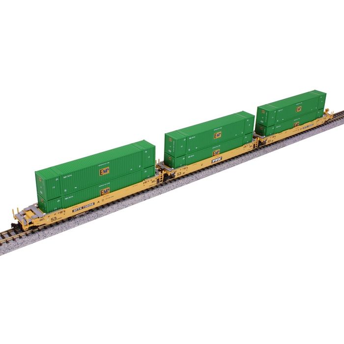 【沖縄・離島配送不可】Nゲージ 鉄道模型  Gunderson MAXI-IV Double Stack Car TTX Origina Logo #DTTX 732256 w/ EMP Containers ホビーセンターカトー 106-6187