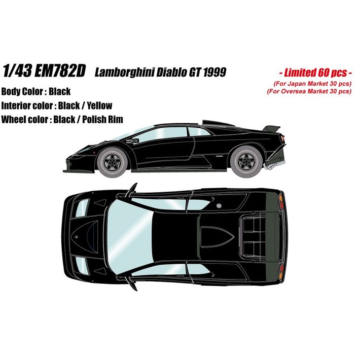 【沖縄・離島配送不可】EIDOLON 1/43 Lamborghini Diablo GT 1999 ブラック メイクアップ EM782D