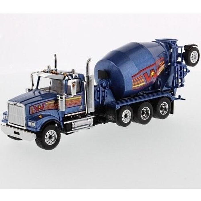 【沖縄・離島配送不可】DIECAST MASTERS 1/50 ウエスタンスター 4900 McNeilus BridgeMaster ミキサー メタリックブルー 国際貿易 71075