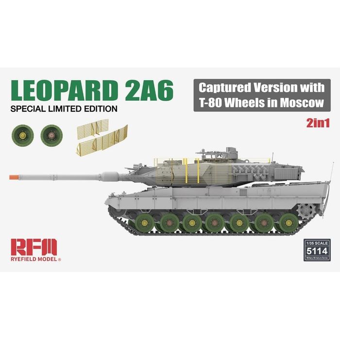 【沖縄・離島配送不可】1/35 レオパルト 2A6w/T-80転輪 モスクワで展示された鹵獲車輛 特別限定版 ビーバーコーポレーション RFM5114