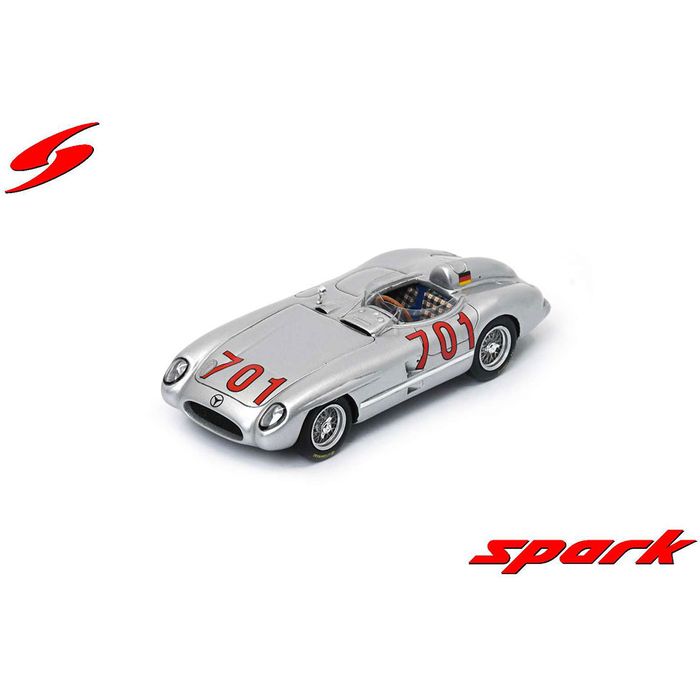 【沖縄・離島配送不可】1/43 Mercedes 300 SLR No.701 Mille Miglia 1955 K. Kling (mono posto W21 6171) Spark Japan S5891