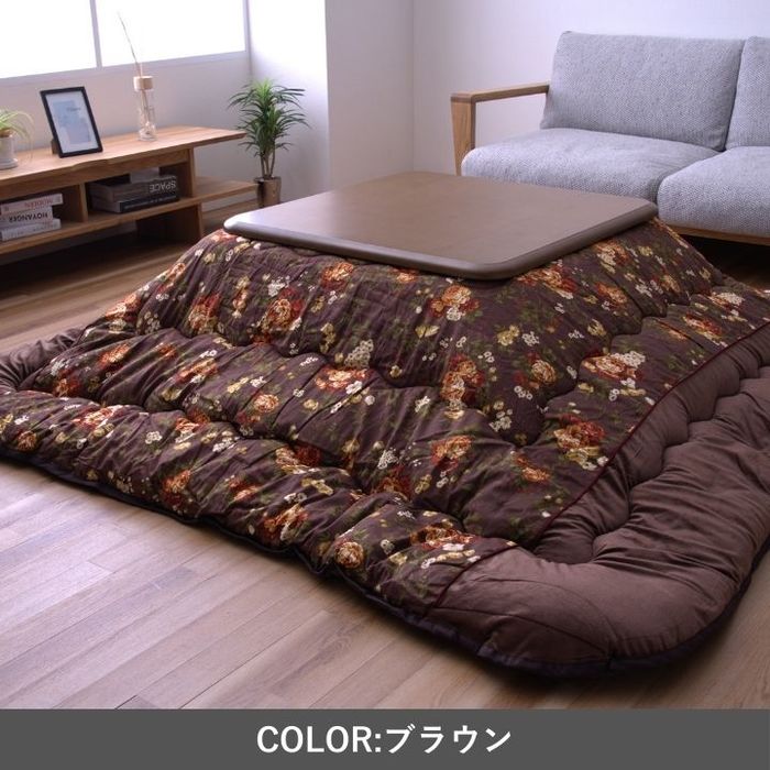 【沖縄・離島配送不可】【代引不可】こたつ こたつ厚掛 掛 フロール 205&times;285cm ブラウン IKEHIKO 1160730060303｜補聴器専門店　快聴生活