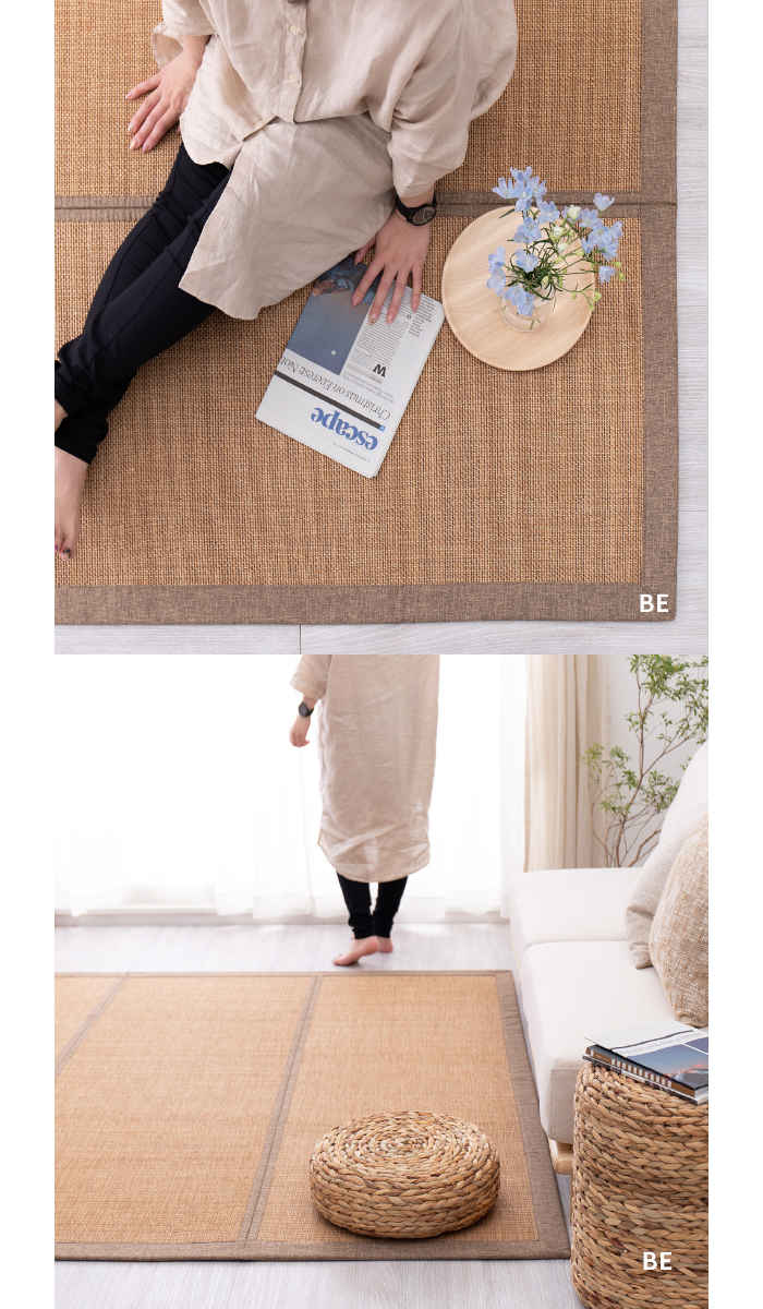 ラグ マット ひんやり心地よい肌触り バンブー 竹 180 180cm 折りたためる コンパクト収納 自然素材 3つ折り