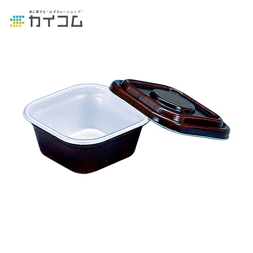【丼容器・弁当箱】どん重(茜)セット サイズ : 138×138×60mm 入数 : 400|業務用容器カイコム 店