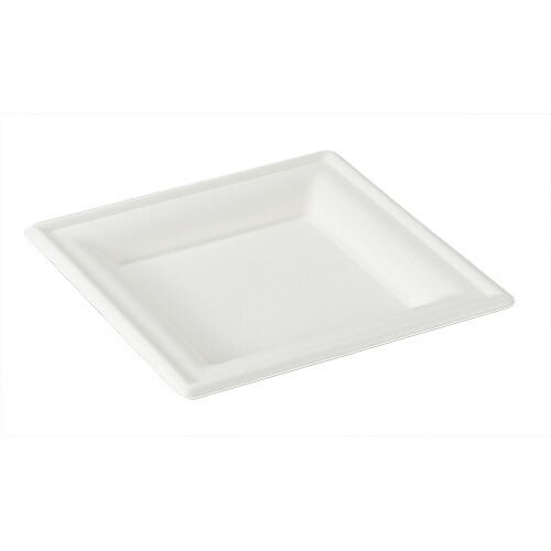 モールド角皿8インチ (白) TM-P303 サイズ : 203×203×20.5mm 入数 : 500 電子レンジ対応