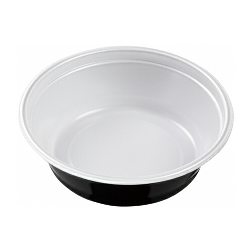 使い捨て 容器 ラーメン どんぶり エフピコ DLV麺20(58)本体 白黒 サイズ : 196×196×58mm 入数 : 400