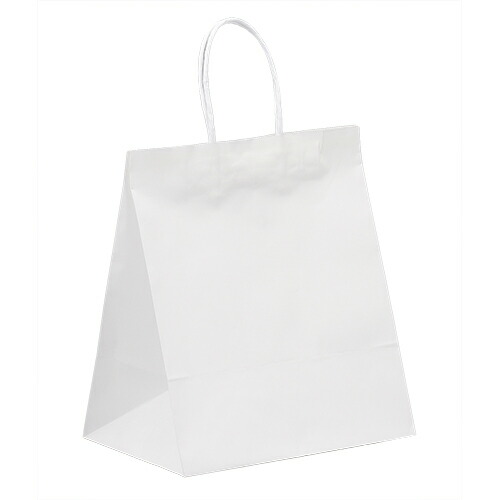 手提げ袋 白 No.2(丸紐) サイズ : 260&times;180&times;310mm 入数 : 300｜業務用容器カイコム　店