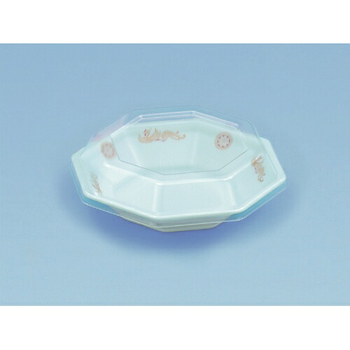 【丼容器・弁当箱】八角皿(中)透明フタ2 サイズ : 189八角&times;17mm 入数 : 600｜業務用容器カイコム　店