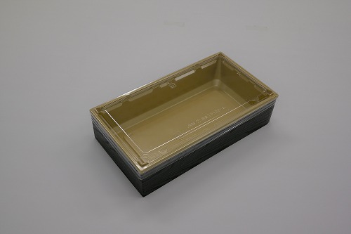 ﾜﾝ折重73ｘ38A 黒焼杉縁金底透明高蓋(400) サイズ : 217x116x50(深さ43)mm 入数 : 400 26,218円
