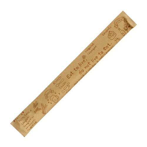 クラフト完封箸カフェ（茶）CF-1 サイズ : 30×240mm 入数 : 4000(100膳×40)