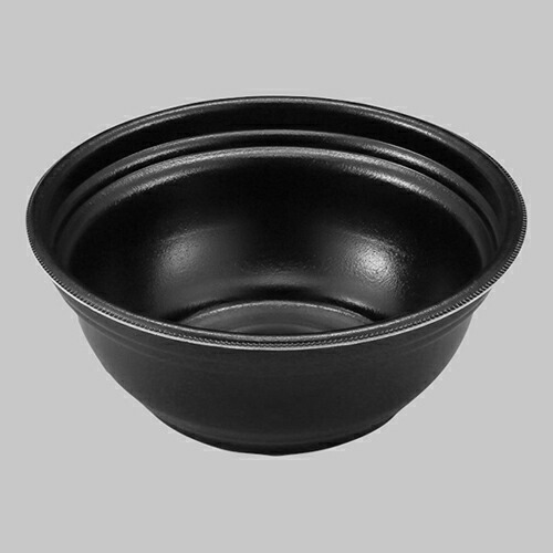 ＭＦＰ麺丼－丸２０ （８０） 本体 黒Ｗ サイズ : Φ195×80mm 入数 : 300 | 使い捨て 使い捨て容器 使い捨て食器 丼 丼物 ラーメン テイクアウト テイクアウト容器 持ち帰り 牛丼 スープ プラスチック容器 アウトドア お花見 花見 食品容器 レジャー 業務用