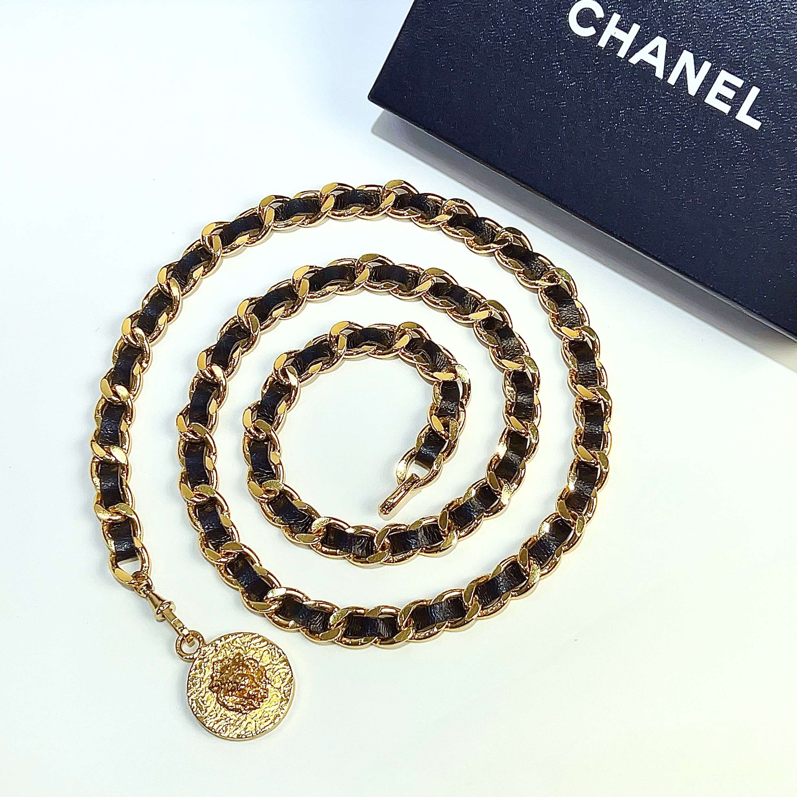 CHANEL ブラックレザーベルト ゴールドバックル 楽天市場】シャネル CHANEL ライオン ゴールド バックル